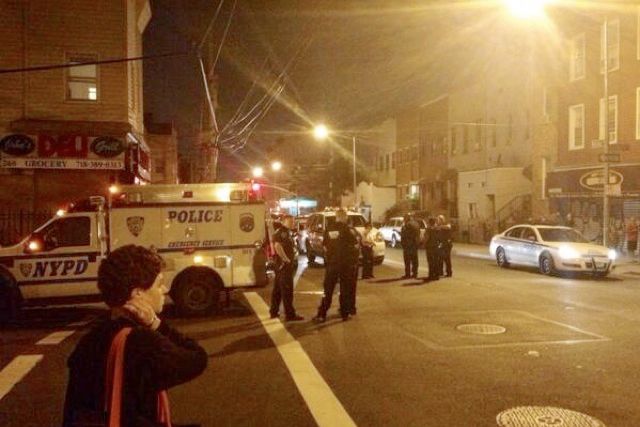 Police on the scene in Greenpoint